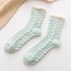 7 Pairs Solid Color Autumn Winter Coral Velvet Pink Socks Women Warm Thickened Sleep Floor Socks for Ladies