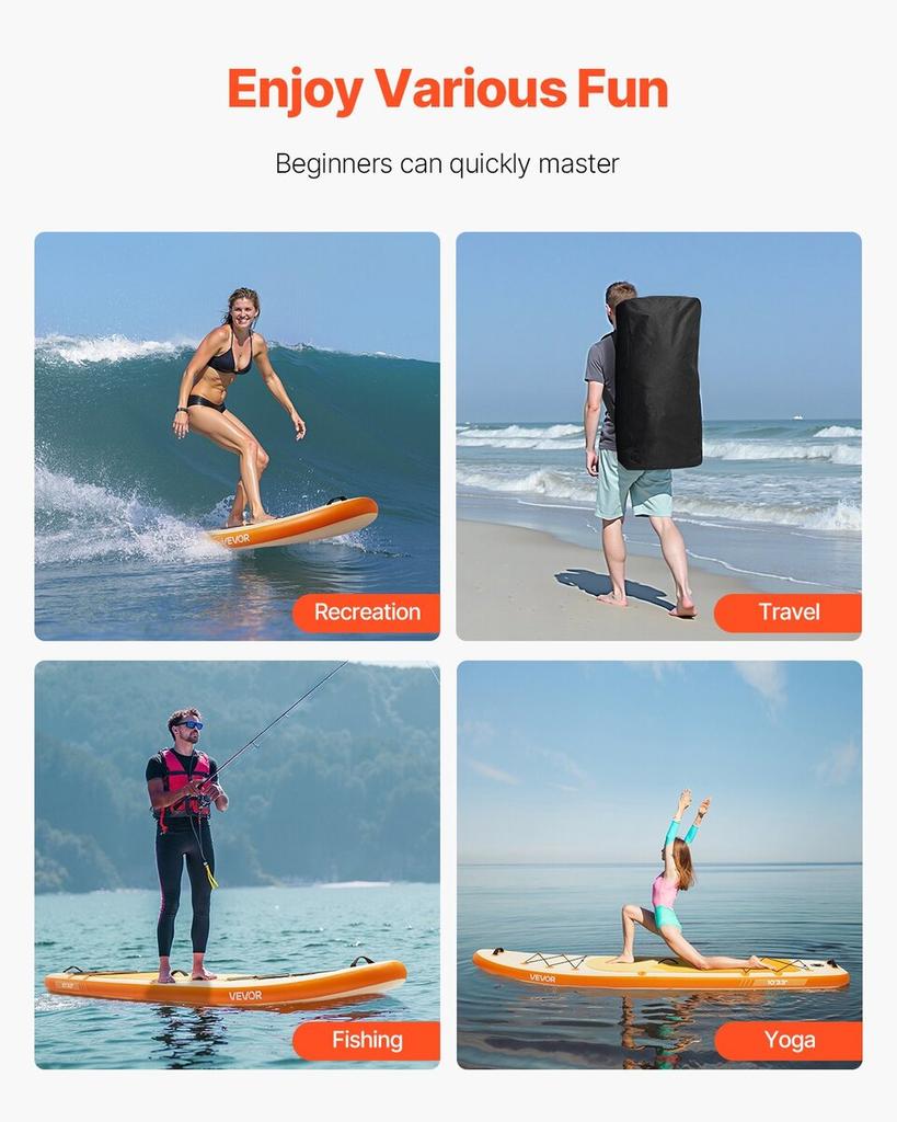 Inflatable Stand Up Paddle Board, 3.05m X 84cm X 15cm Wide Ultra-Light SUP Paddleboard, All Accessories Included, Pump, Paddle, Fin, Backpack, Ankle