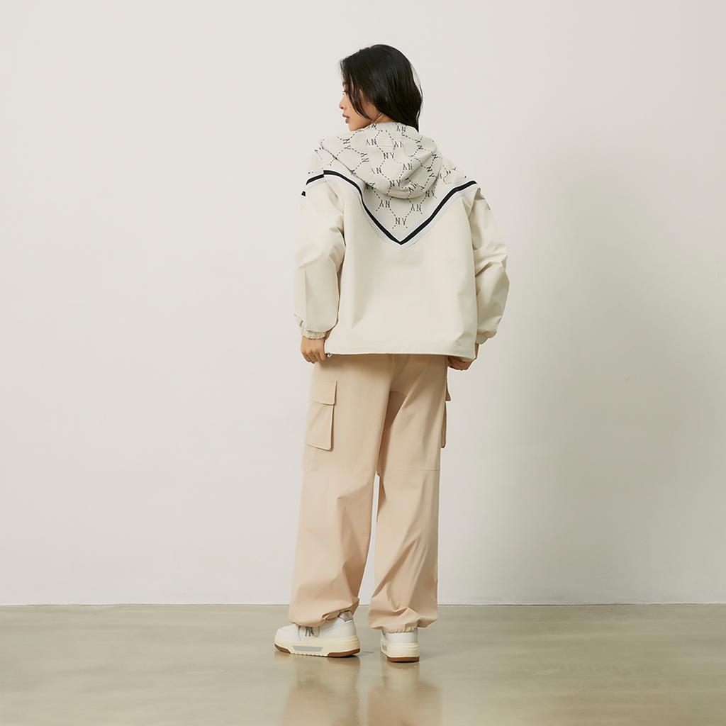 New MLB MONOGRAM Collection New York Yankees 24FW Windproof Jacket Unisex Dark Cream 3AWJM0144-50CRD