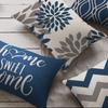 Blue White Geometric Linen Pillowcase Sofa Cushion Cover Home Decoration Can Be For You 30X50 40X60