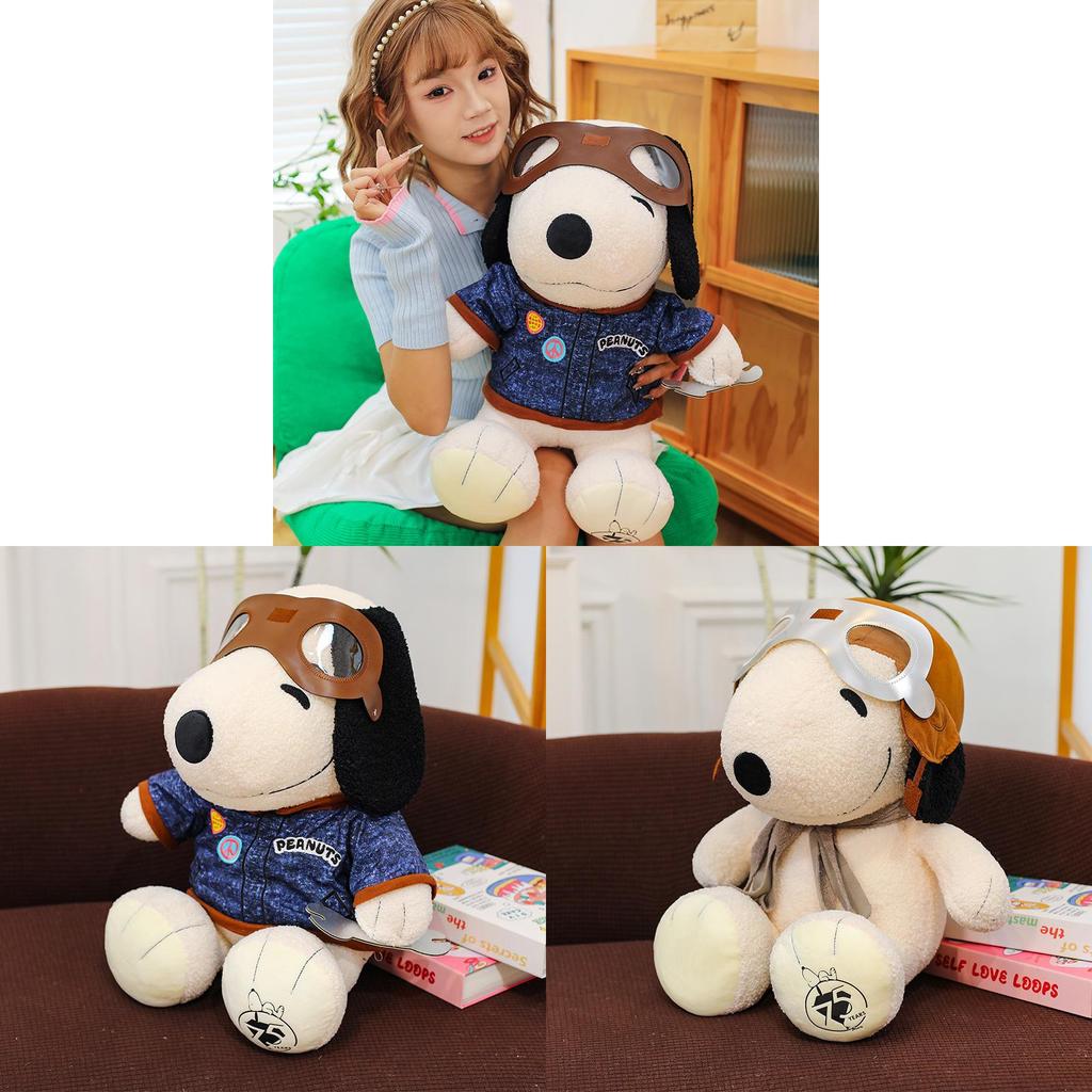 Snoopy Plüschkissen mit Fliegerkostüm für Kinder, Geschenk und Schlafzimmerdekoration