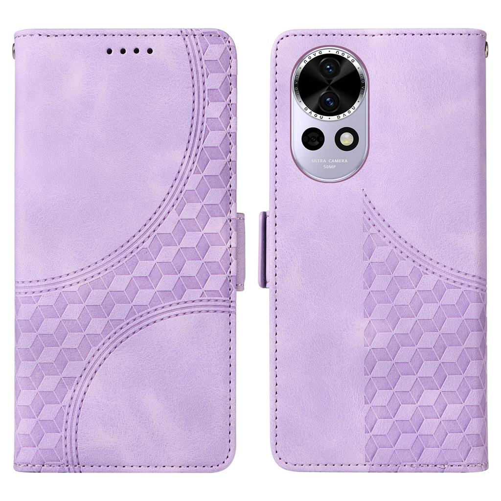 For Huawei Nova 13 5G/nova 12 5G Case PU Leather Phone Cover Rhombus Starry Imprinted