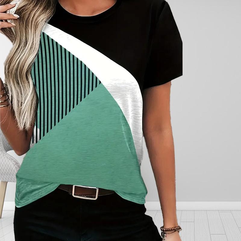 Women Summer T Shirt  Print Simple and Exquisite Short Sleeve Tees Casual   Printed  Tops