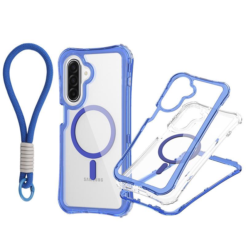 For Samsung A17 Magnetic Transparent 3-in-1 Phone Case with Hand Rope
