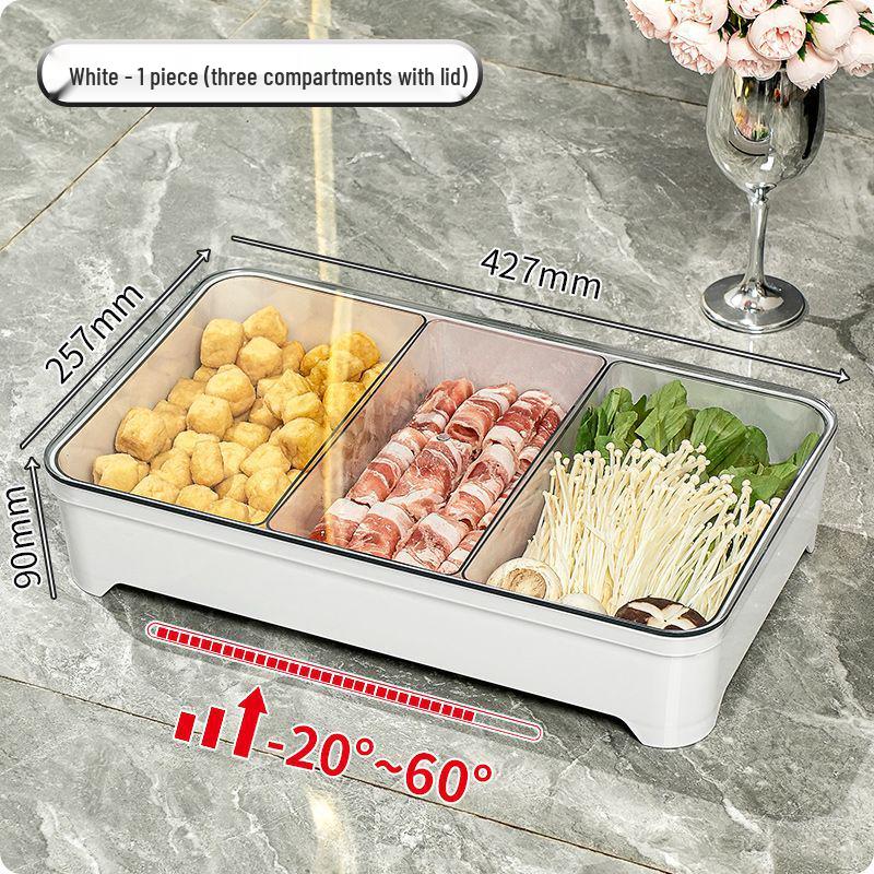 Stackable Compartmented Kitchen Tray with Draining for Hot Pot Side Dish