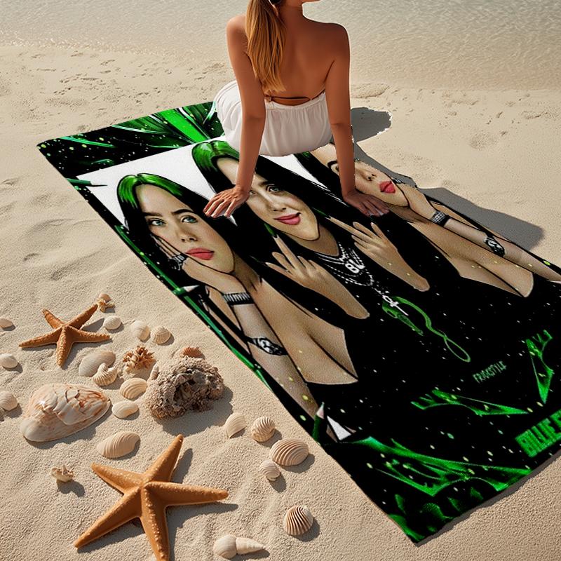 Bi-llie music Artwork Beach Towel, Super Soft Microfiber, Gift for Her/Him, Birthday, for Pool, Beach, Travel, Home Decor Fan gifts
