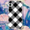 Black white Checkered Phone Case For Samsung S30,S25,S24,S23,S21,S22,S20,S10,5G,FE,lite,PIus,Ultra Transparent Cover