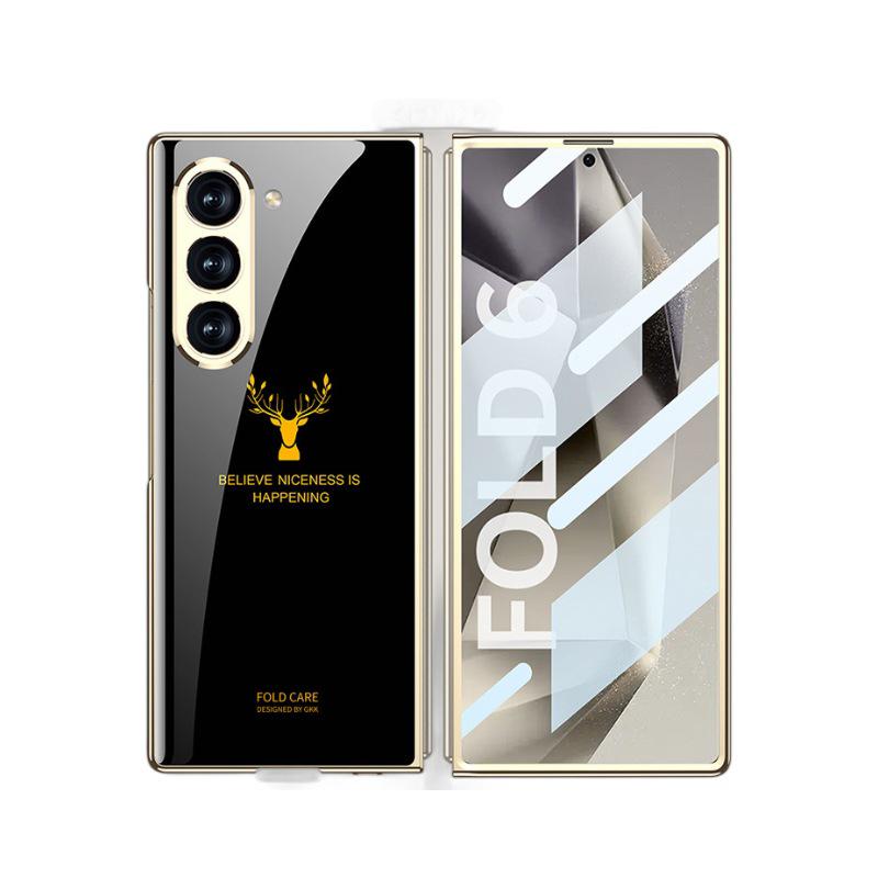 Kompatible Samsung Z Fold6 Falthandyhülle mit bemaltem Glas, HD-Schutz und integrierter Klapphülle.