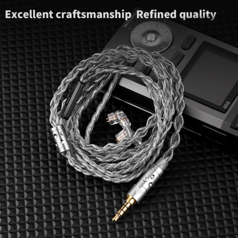 High Density 336Core Silver Plated 3.5mm 2Pin Earphone Cable Builts In Microphones For Enhances Audios Transmission