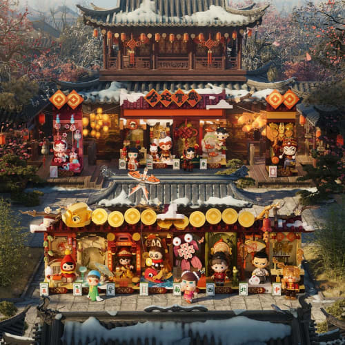 POP MART Wealthy Snake's New Year Celebration - Fortunate Hand Series Block Figures [Assorted Box of 12] Pop Mart Gachapon Blind Box Figures Plastic M