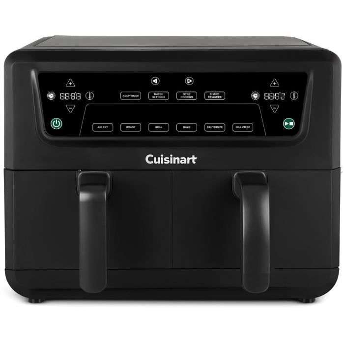 CUISINART Oil-Free Fryer - Airfryer AFD10OBLE - Capacity 10.4L - Double Baskets - Black - 2400W