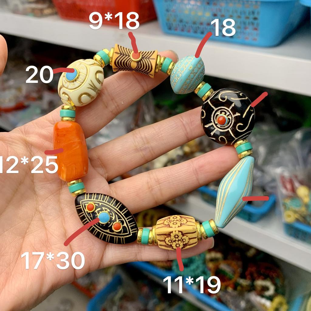 Tibetan Style Enamel Beaded Bracelet, Multicolor Vintage Gold-Plated Ethnic Jewelry,Handmade Enamel Charm Bracelet