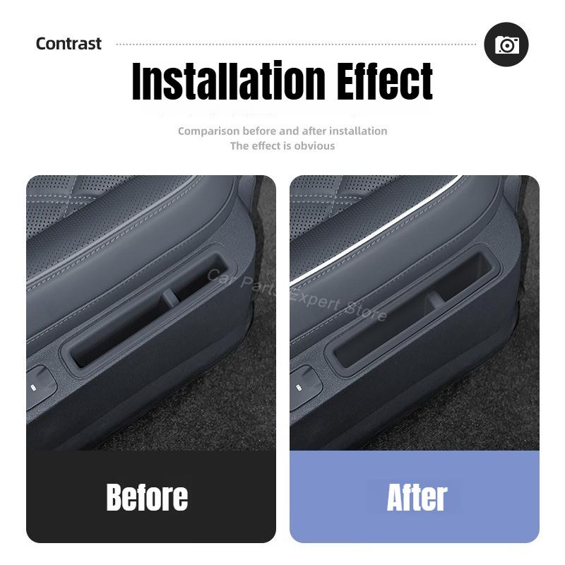 For NIO ES8 2026 Car Second Row Seat Side Storage Box Silicone Seat Pocket Storage Mat Auto Anti-Dirty Pad Interior Accessories