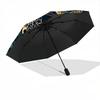 1pc Sea Turtle Flowers Automatic Open 8-Rib Windproof Umbrella, Travel & Commuting, Suitable for All Seasons