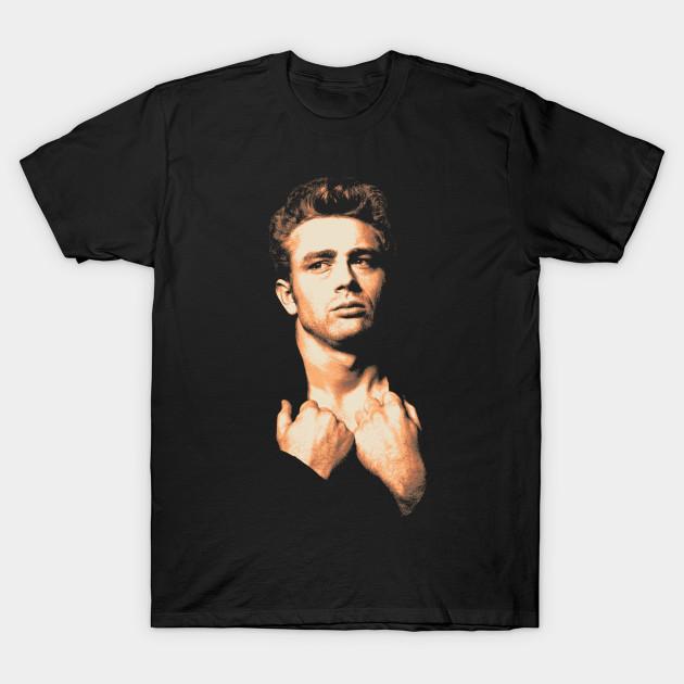 

Men Black Print T-shirt Retro James Dean No-Cut Transfer Paper Print Cotton Tshirt 3XL чорний