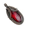 Red Flash Labradorite Pendant, 999 Copper Wire Wrapped Jewelry, Gemstone Jewelry Pendant, Handmade Wedding Gift Jewelry