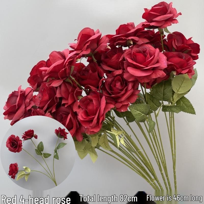 Shunran Dark Red Wine Artificial Wedding Flowers for Chinese Engagement Décor & Aisle Hanging Displays