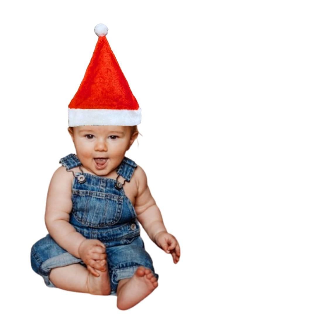 

Christmas Hat, Santa Hat, Xmas Holiday Hat for Kids, Unisex Felt Christmas Hats Classic for Christmas Festive Holiday Party Supplies