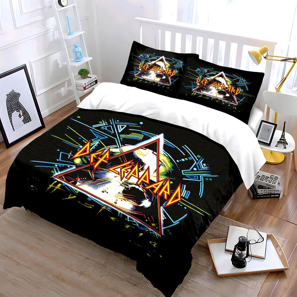 Def Leppard Copertina Album Biancheria da Letto Biancheria da Letto Set Copripiumino Copripiumino Federe  (1 * Copripiumino 2 * Federe, senza piumino)