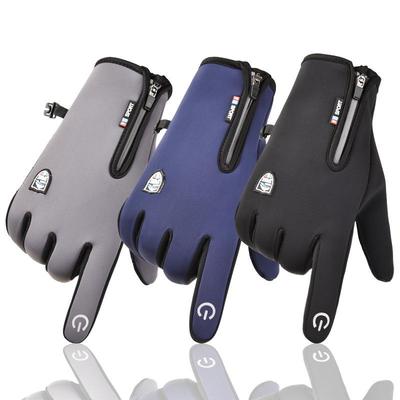 Gants Imperméables Doublés Polaire Unisexe: Écran tactile, Résistant au froid, Fermeture éclair pour cyclisme et moto en extérieur