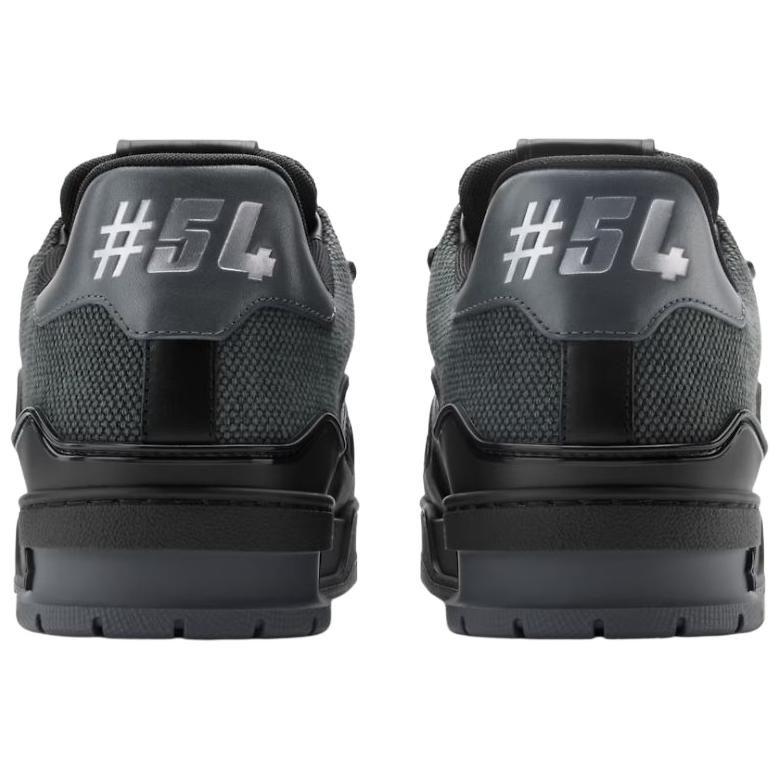 Louis Vuitton Trainer Low Top Skateboard Shoes Men's Black 1AJ440