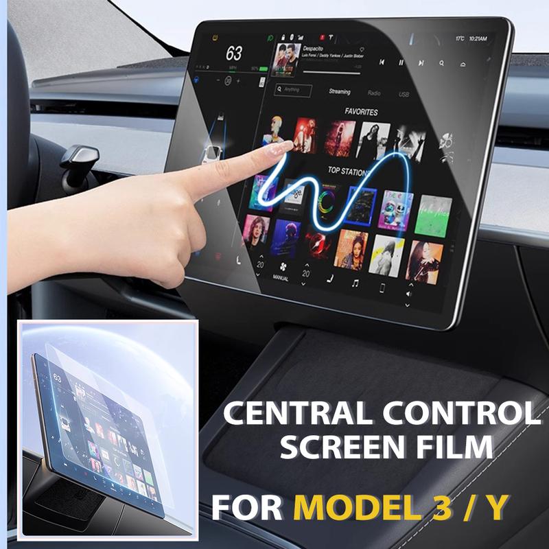 Car Central Control Screen Tempered Glass Film for Tesla Model 3 Y Juniper Highland Anti-Scratch HD Clarity Film Accessories