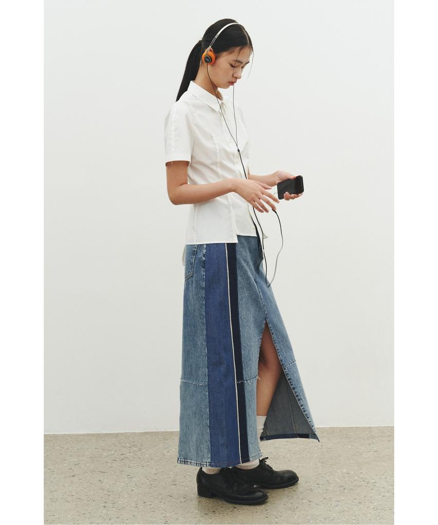 Record Wide Denim Skirt_Rqkaa25518Bux