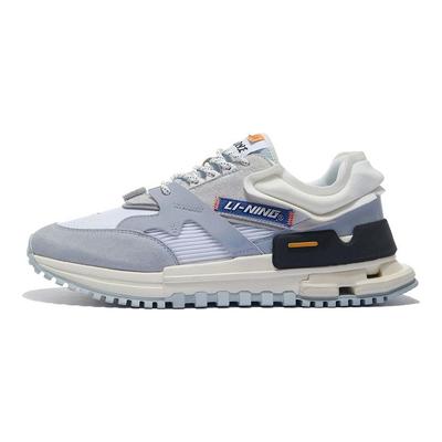 Li Ning 001 Handwerkskunst Stoff Synthetisches Leder Trend Stoßdämpfung Rutschfest Abriebfest Low-Top Sportliche Freizeitschuhe Herren Sneaker AZGS007-1