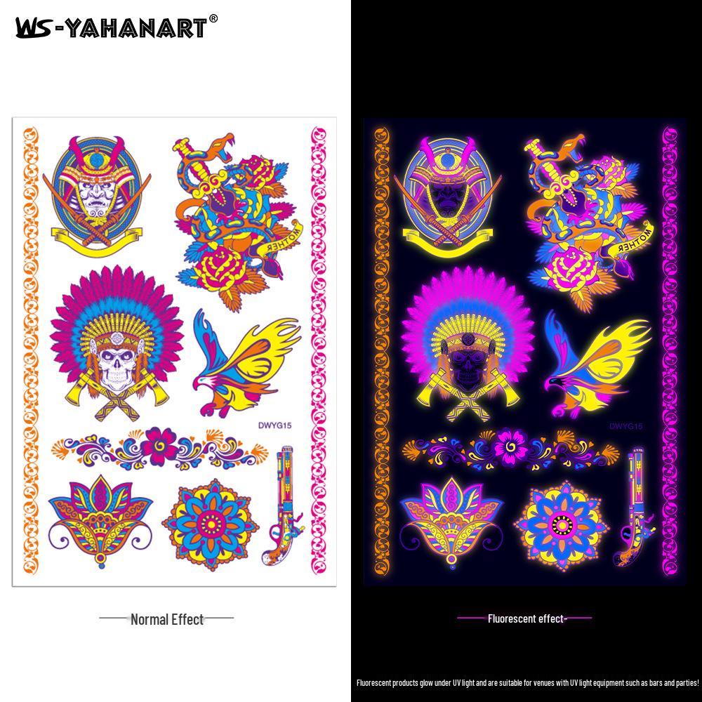 Creative Fluorescent Waterproof Full Arm and Face Tattoo Sticker