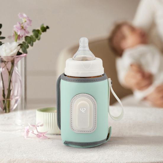 Baby Bottle Warmer Rechargeable Portable Type-C Charging Temperature Adjustable with LED