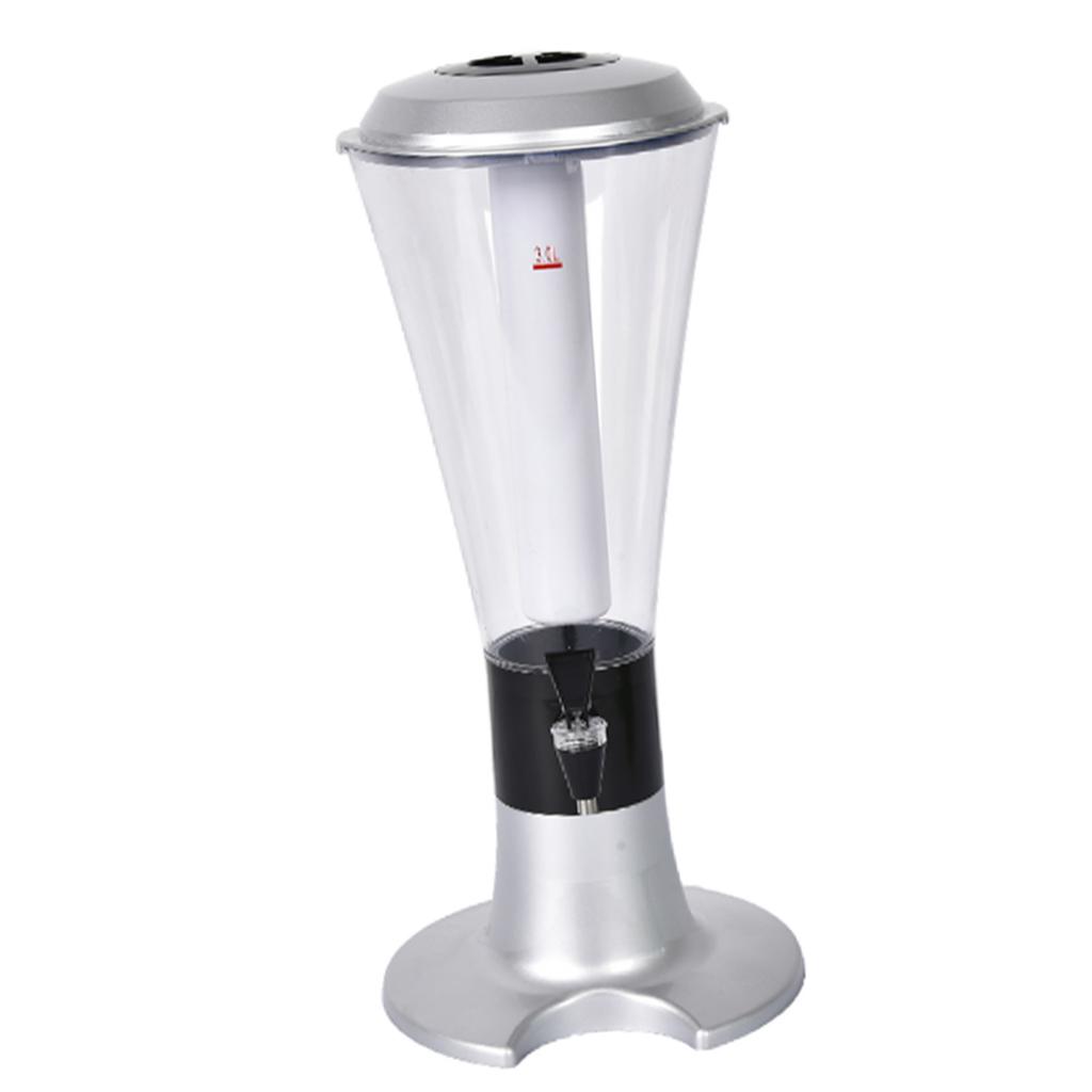 3L Bierturmspender, Mehrzweck-Leuchttisch-Wein-Bierturmspender mit Wasserhahn für Zuhause