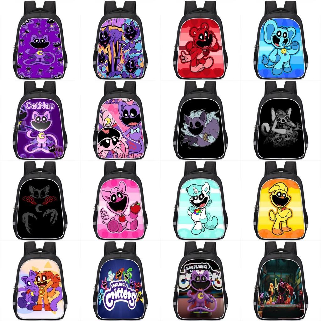 Stylish Catnap Poppy Playtime Backpack For Students Cartoon Print Dual Straps