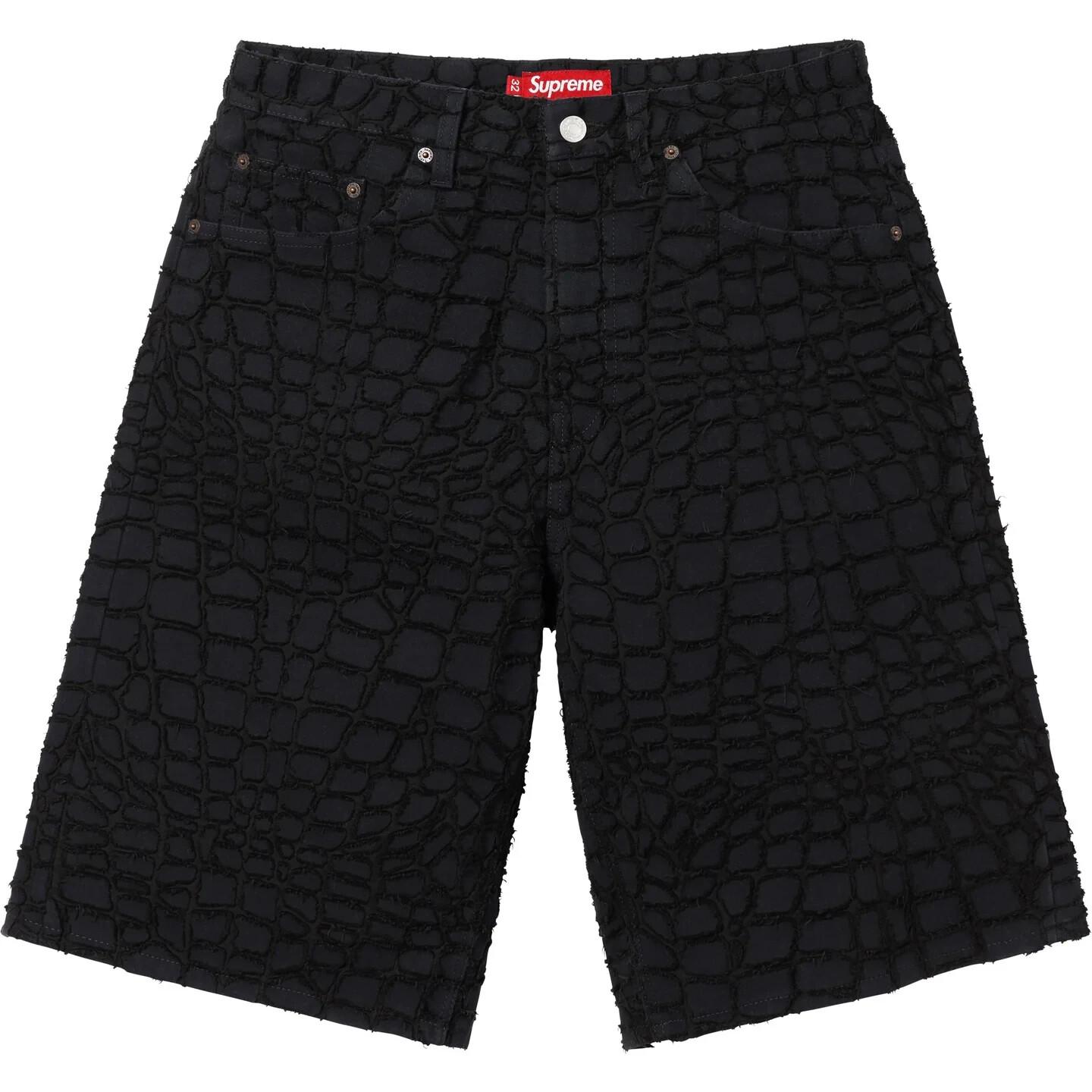 Supreme Frayed Croc Baggy Denim Short