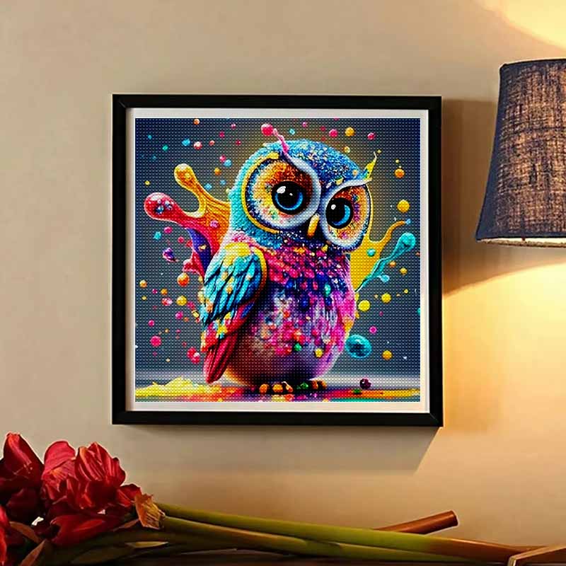 New Arrival 5D DIY Full Circle Diamond Painting "Colorful Owl" Embroidery Cross Stitch Home Decor Gift
