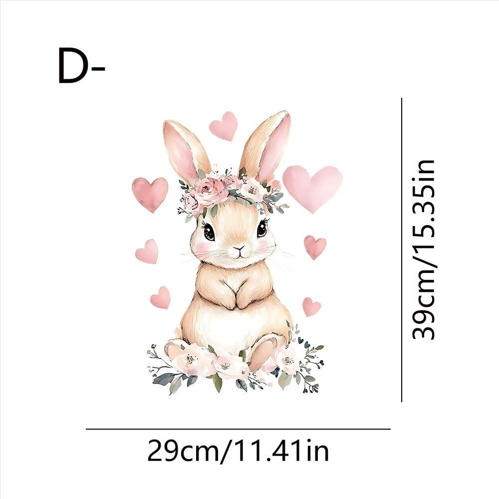 Self-Adhesive Flower Rabbit Sticker Easter Festival Party Sticker New Wall Decal  Glass Decoration