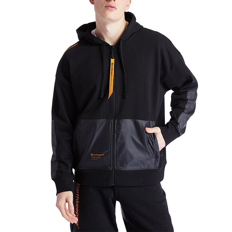 Timberland Color Block Casual Sports Hooded Jacket Men jackets Black A2CFC-001