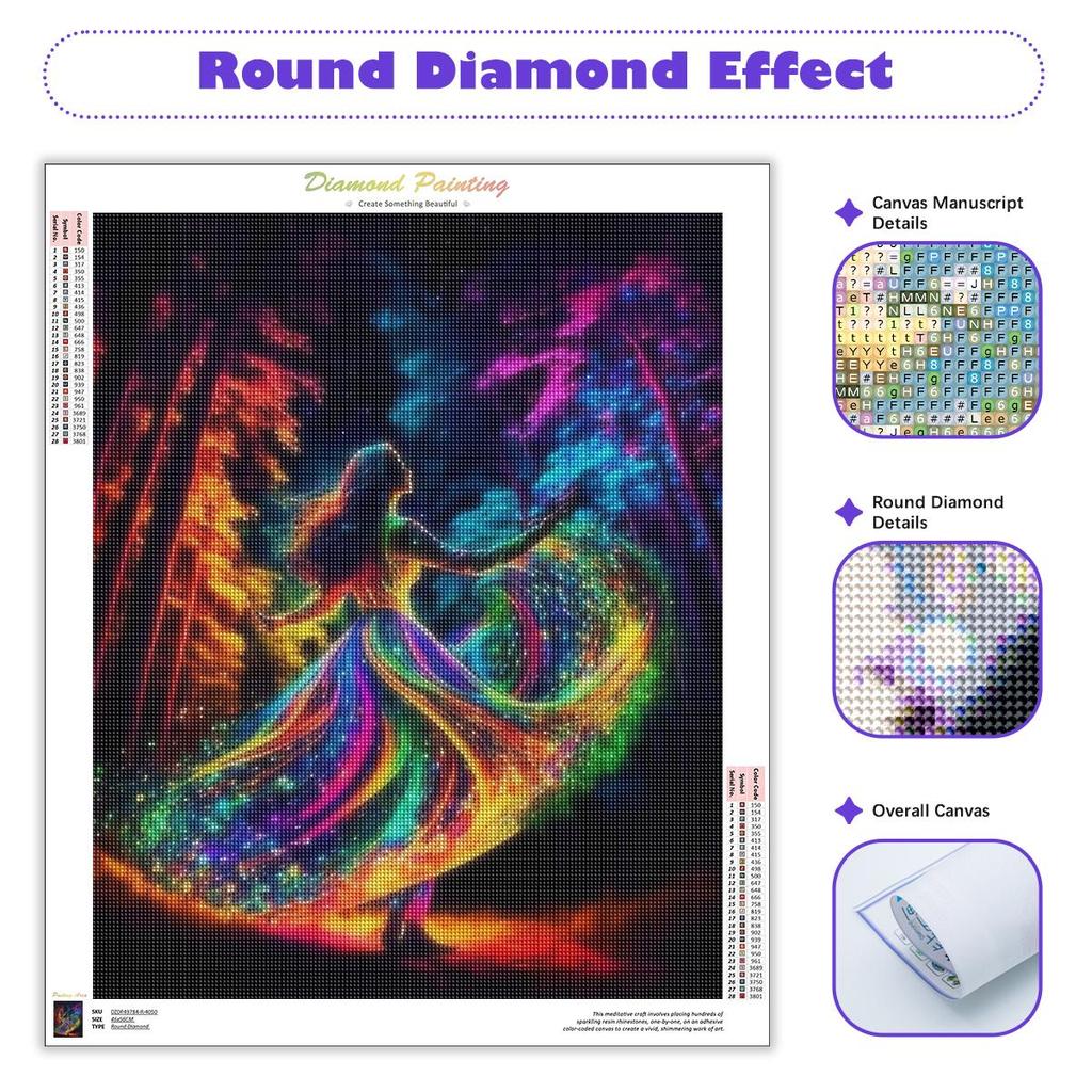 5D DIY Diamond Painting Colorful Girl Embroidery Cross Stitch Landscape Diamond Mosaic Decor For Home 30x40cm/12x16inch
