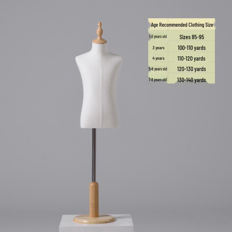 Child Mannequin Display Stand: Solid Wood & Fabric for Toddler Clothing