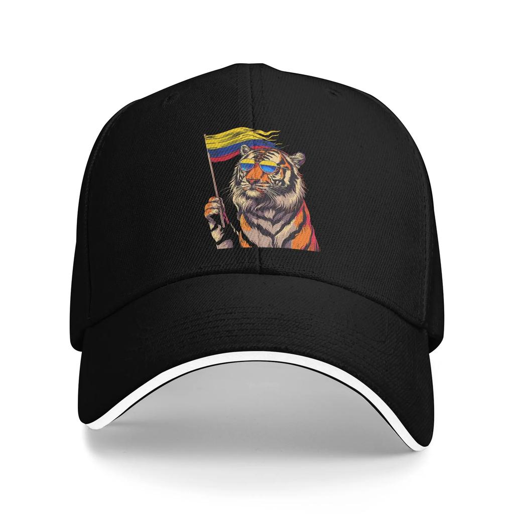 Vintage Colombia Flag Golf Cap Unisex Headwear Outdoor Travel Adjustable Fit Sun Caps