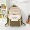 Color Block Schoolbag Women's Large Capacity Backpack Commuter College Style Backpack