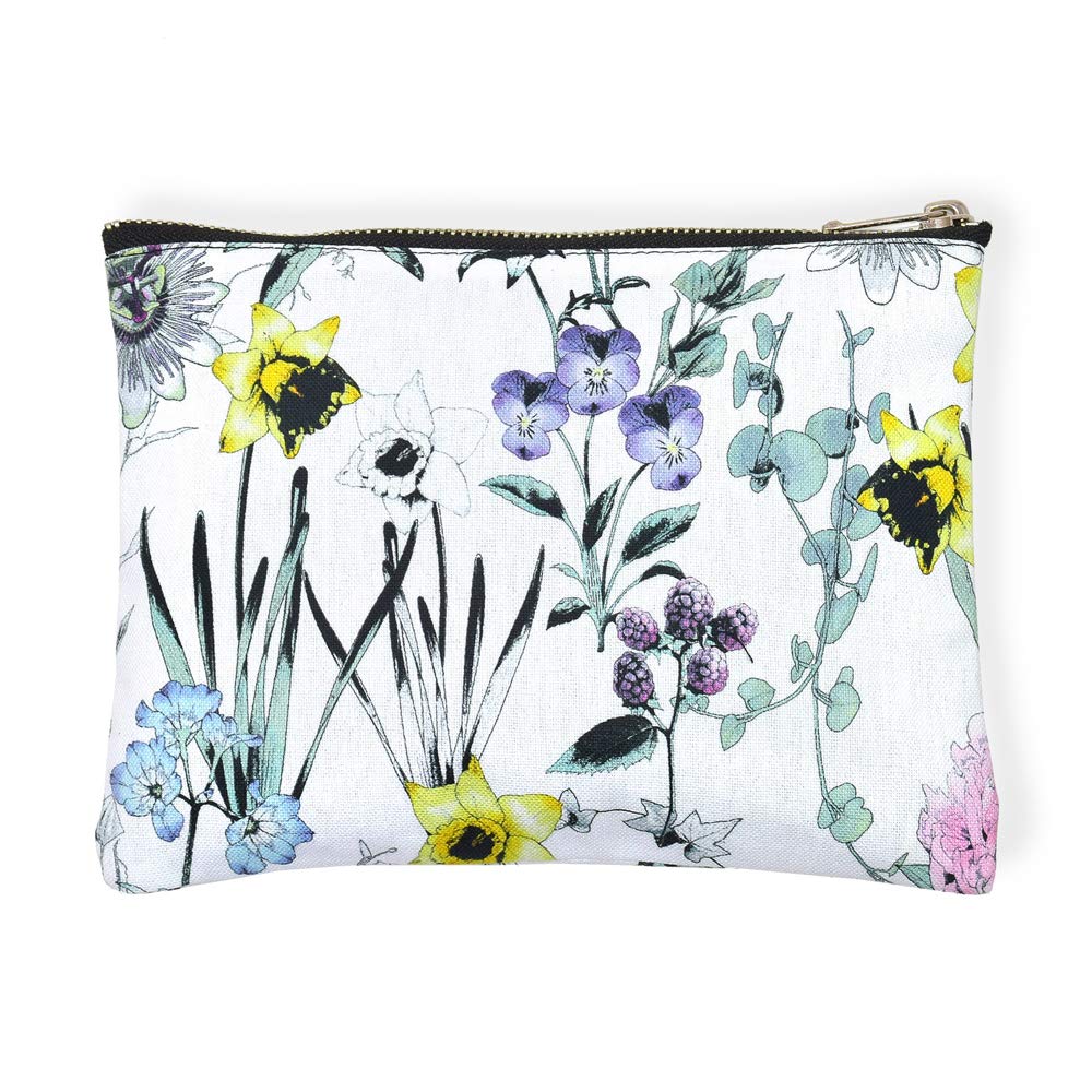 BOTANY & WATERCOLORS Botanical Garden Flat Pouch, Women's, Stylish and Cute, W1503000