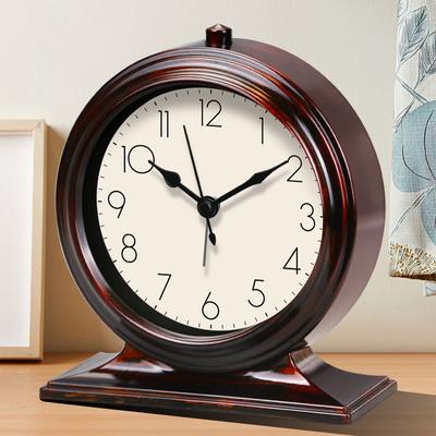 1PC Vintage Desk Clock Classic Light Luxury Large Digital Alarm Clock Bedroom Living Room Office Loudspeaker Mute Desktop Decoration