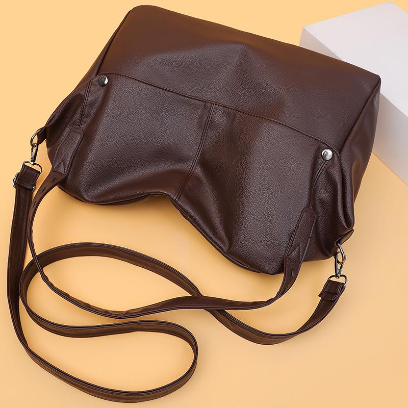 Explosive Large Capacity Solid Color Korean Version Tote Bag, Women's Fashionable Commuting Bag, Western Style Diagonal Shoulder Bag