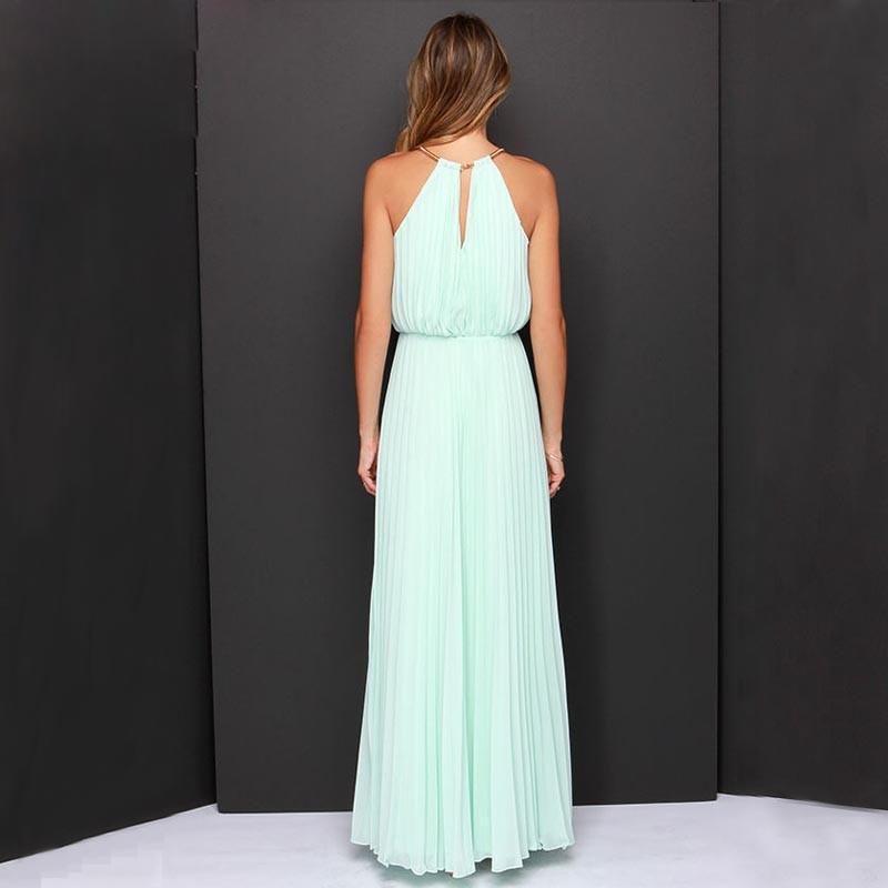 Halter Women Long Maxi Dress Evening Party Gown Wedding Bridesmaid Beach Holiday