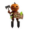 Halloween Garden Stake 2D Flat Pumpkin Man Decoration Outdoor Skeleton Decorative Stake for Lawn Yard Patio Decor