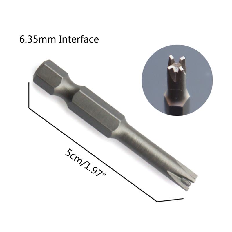 5Pieces Special-shaped Screwdriver Set 50mm U-shaped Y-Type Triangle Inner Cross Three-points Screwdriver Bit Tool