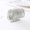 Women Multilayer Metal Wires Strings Open Bangle Wide Cuff Bracelet Jewelry