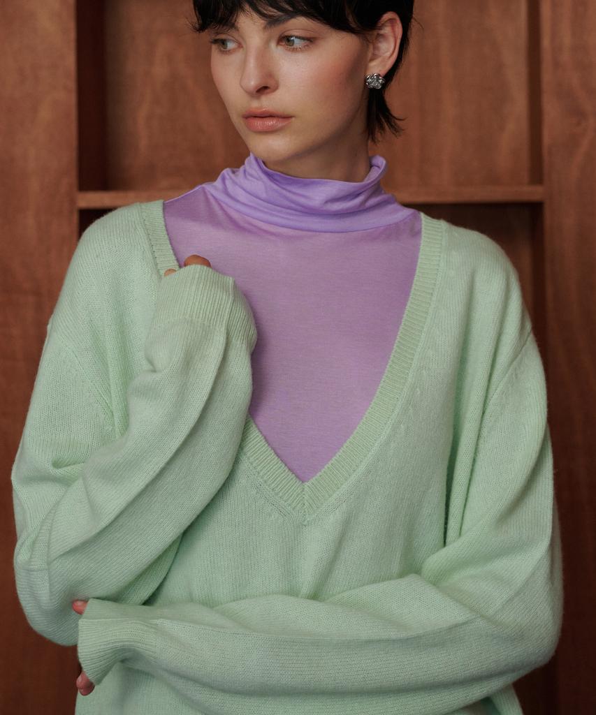 MELLY&ROSE Soft Wool Tencel Turtleneck (319950)_Purple