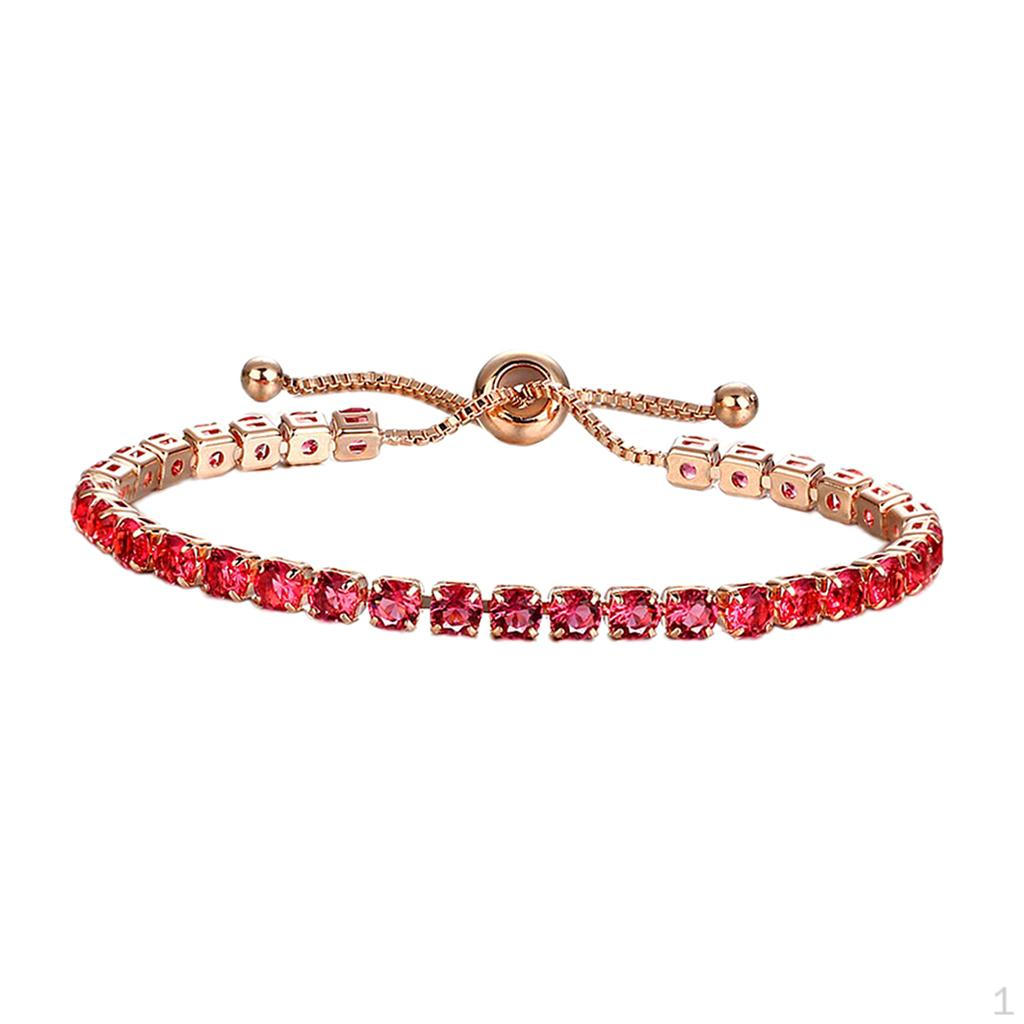 Crystal Tennis Bracelet Adjustable Bead Clasp Birthday Gifts