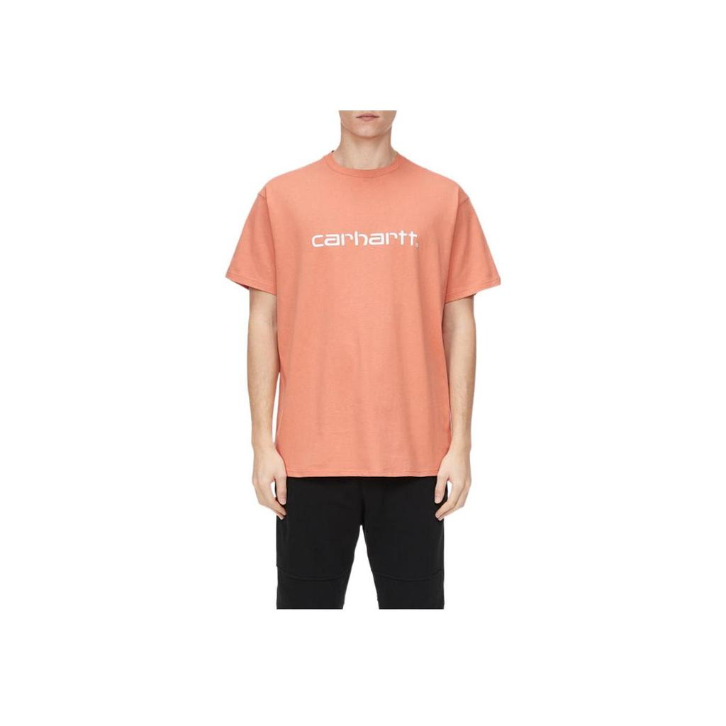 Carhartt WIP SS22 Logo Embroidered Solid Color Crew Neck Short Sleeve T-Shirt Men Tops Pink CHXTEA191022F-BWA